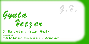 gyula hetzer business card